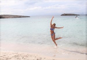 Jumping for joy in Formentera