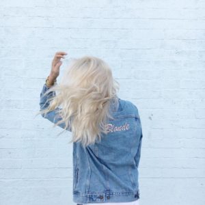 Blonde denim jacket