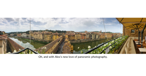 Panoramic shot from a patio in Florence.