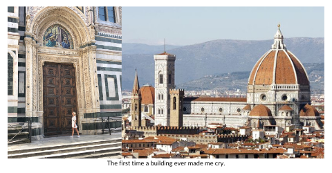 The beautiful Duomo building in Florence brought happy tears to Broad World's eyes.