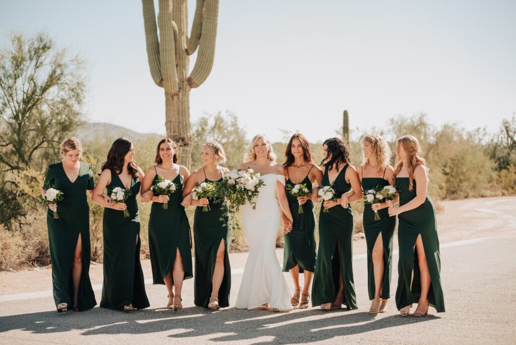 Park and Fifth Co bridesmaid dresses worn for Broad World's wedding in Scottsdale Arizona